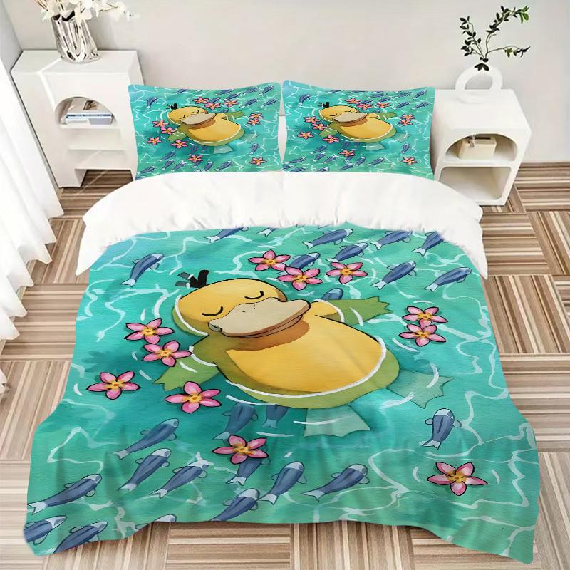 3pcs Pikachu Duvet Cover Set, Includes 1 Duvet Cover and 1/2 Pillowcases (No Insert) yy251104229