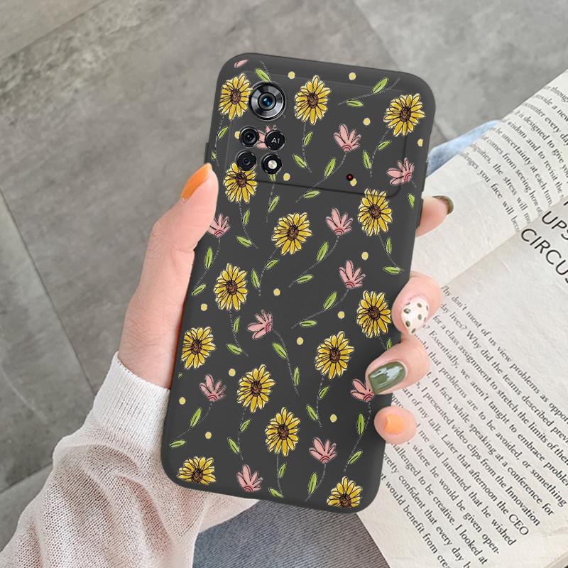Для Poco X4 Pro 5G M4Pro Чехол Funda Винтажный Цветок Лист Защитный Чехол TPU Capa Для Xiaomi Poco X4 Pocox4 X 4 M4 Pro Coque
