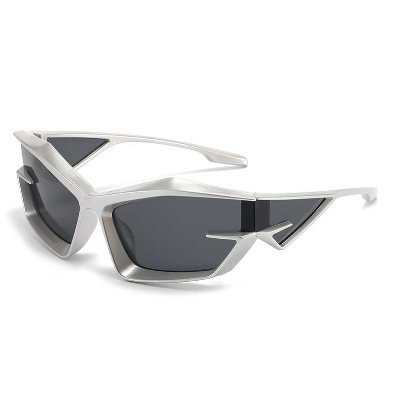 Xiaomi Y2K Futuristic Geometric Sunglasses UV400 Cyberpunk Irregular Wrap Around Shades Unisex Fashion Street Party Eyewear