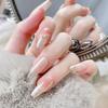10pcs/set Purely Hand-made Wear-on Nails Phototherapy Nail Art Cat's Eye Ice Transparent Hand-painted False Nails