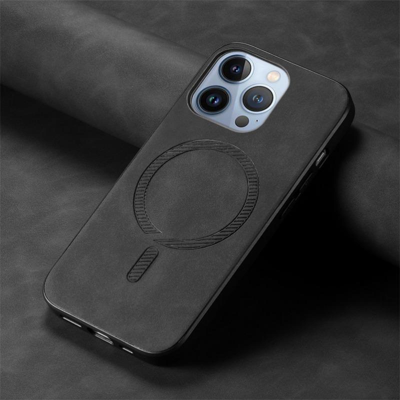Чехол для iPhone 16 Pro Max Luxury Business Leather Panel для беспроводной магнитной зарядки Magsafe Противоударный чехол для iPhone 16pro 16 Plus