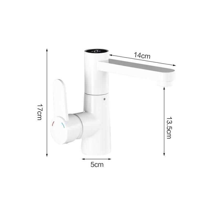 Белый/Черный/Хром Смеситель для раковины в ванной из латуни Смарт Цифровой дисплей Смеситель для умывальника Светодиодный дисплей Таблица температуры Смеситель