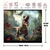 Dinosaur jungle background banner, suitable for prehistoric themed parties and celebrations, indoor and outdoor use