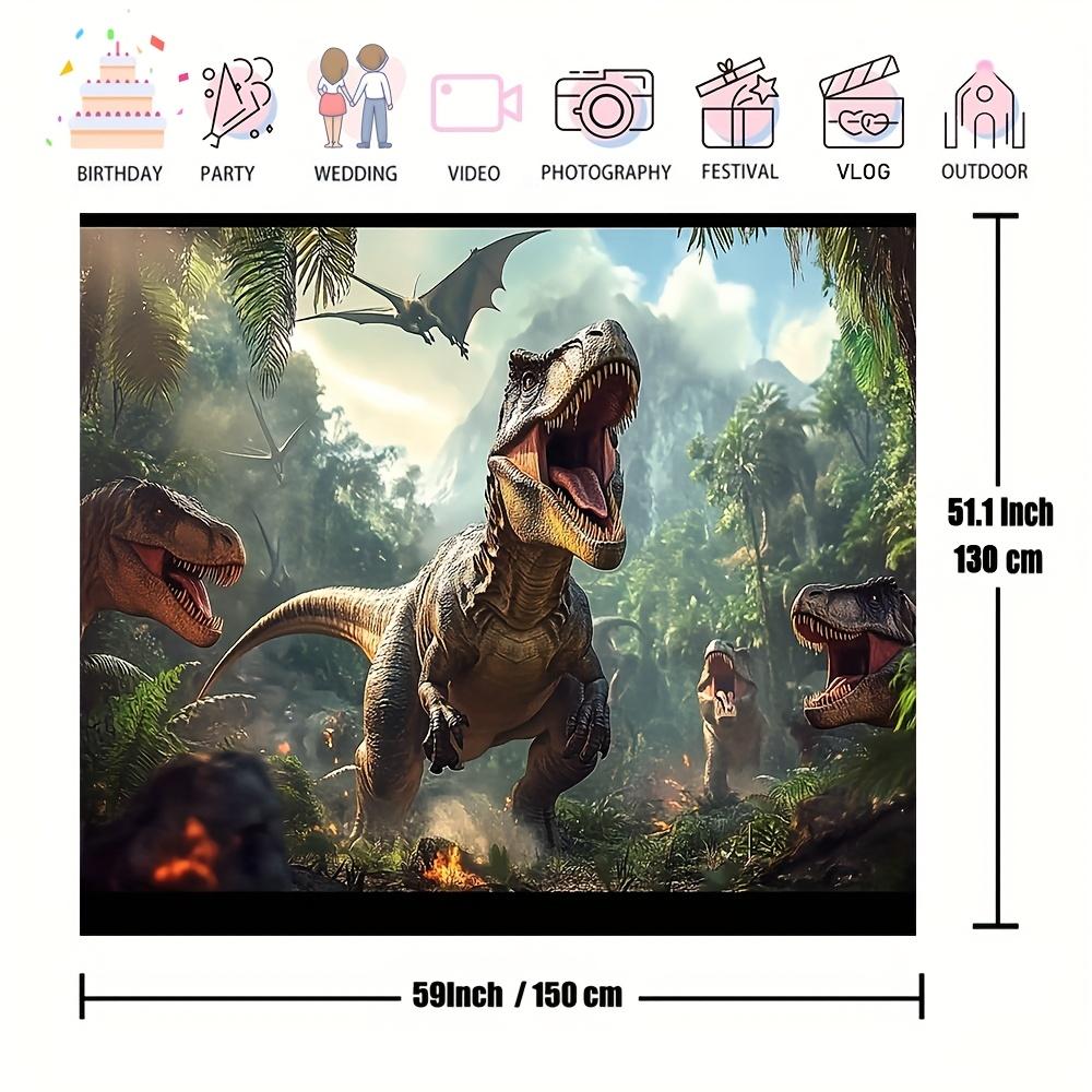 Dinosaur jungle background banner, suitable for prehistoric themed parties and celebrations, indoor and outdoor use