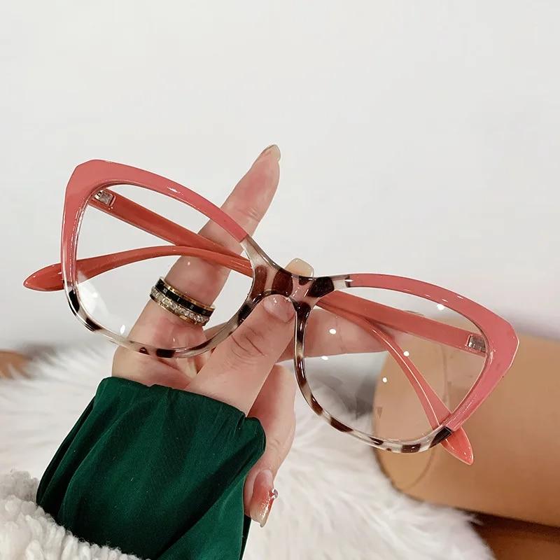 Gradient Color Fashion Tr90 Anti Blue Light Blocking Cat Eye Glasses Frame Women Luxury Designer Eyeglasses Ladies Optical Frame