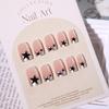 24 шт. Квадратные накладные ногти Глянцевый дизайн Французский искусственный ноготь Акриловый накладной ноготь, Искусственный ноготь Клей на ноготь для женщин