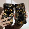 Цветочный Кот Черный Для Redmi Note 10 11 Note12S 12 13 14 Pro Plus 5G 14S 4G 13ProPlus 9S 9 P ro 13C 14C силиконовый мягкий чехол для телефона