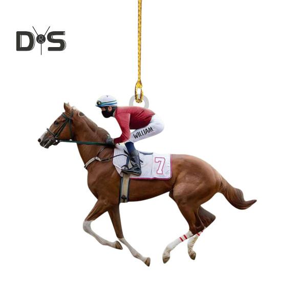 Украшение для верховой езды 2D Плоская акриловая подвеска в виде лошади Рождественская елка Рюкзак Подвесное украшение Подарок для любителей лошадей