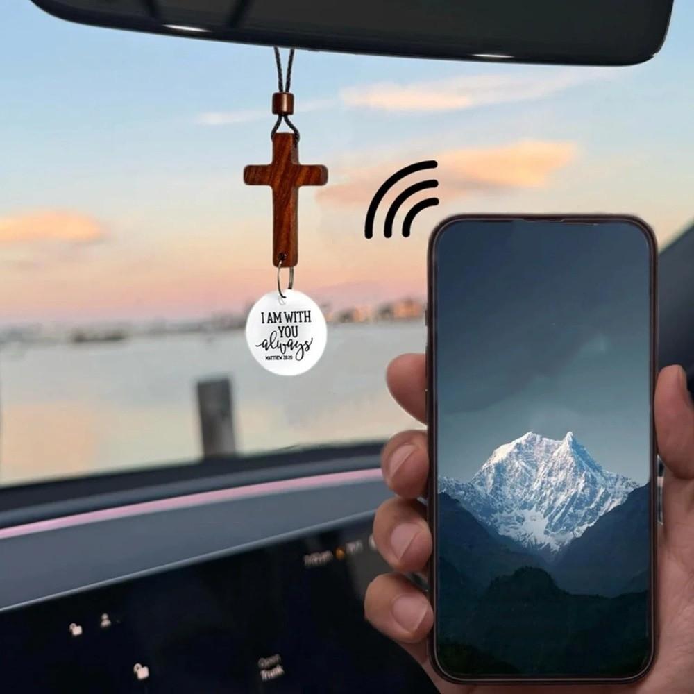 Handmade NFC Bible Cross Pendant Wooden Cross Car Mirror Hanging Jewelry Gift