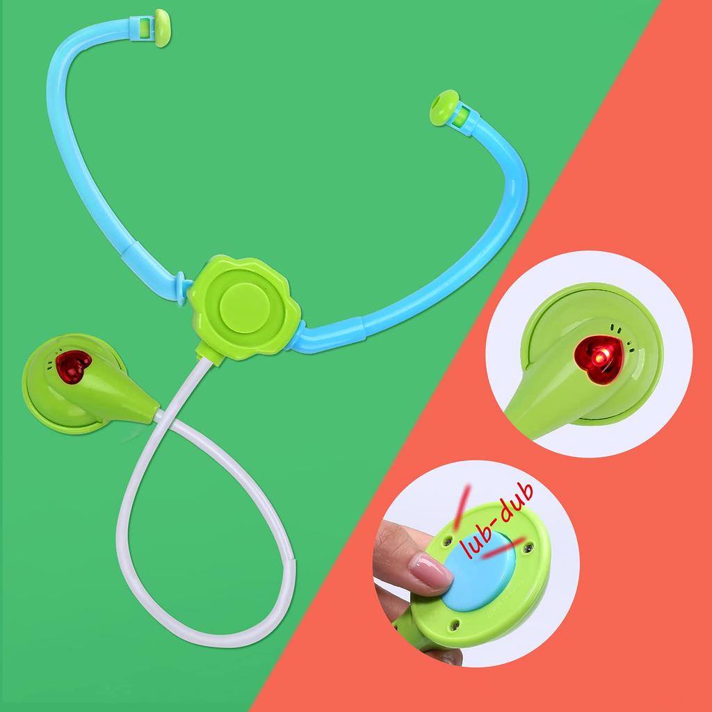 Cute Stone Doctor Set Toy Doctor Pretend Play Educational Toy 30 Piece Set Christmas Pretend Play Dentist Pretend Play Storage Case Included Light &