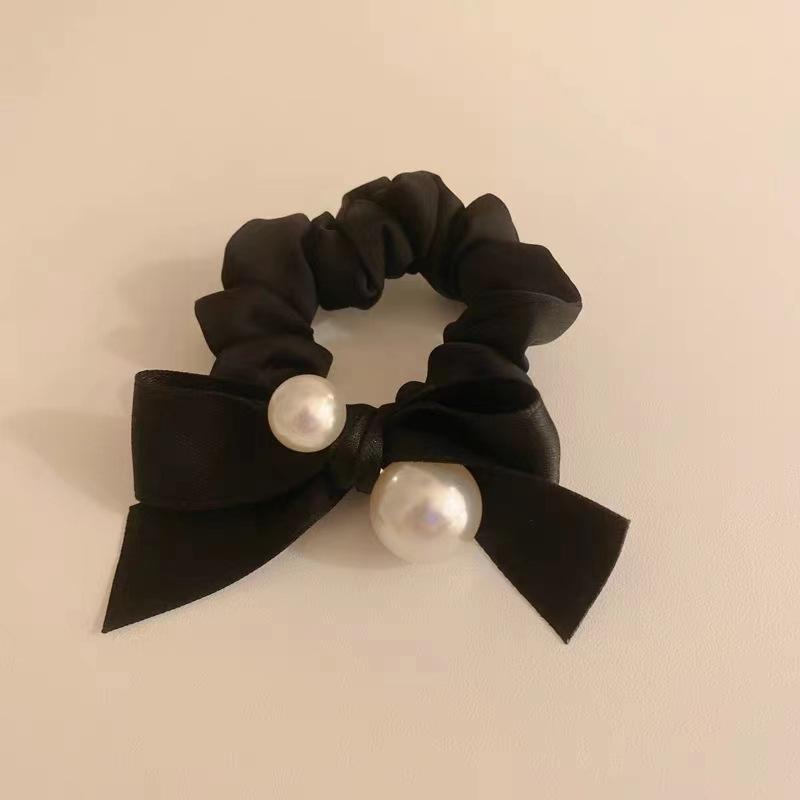 Temperament Bow, Pearl Headband, New Style, Korean High-end Feel, Headband, Rubber Band, Women's, Headwear