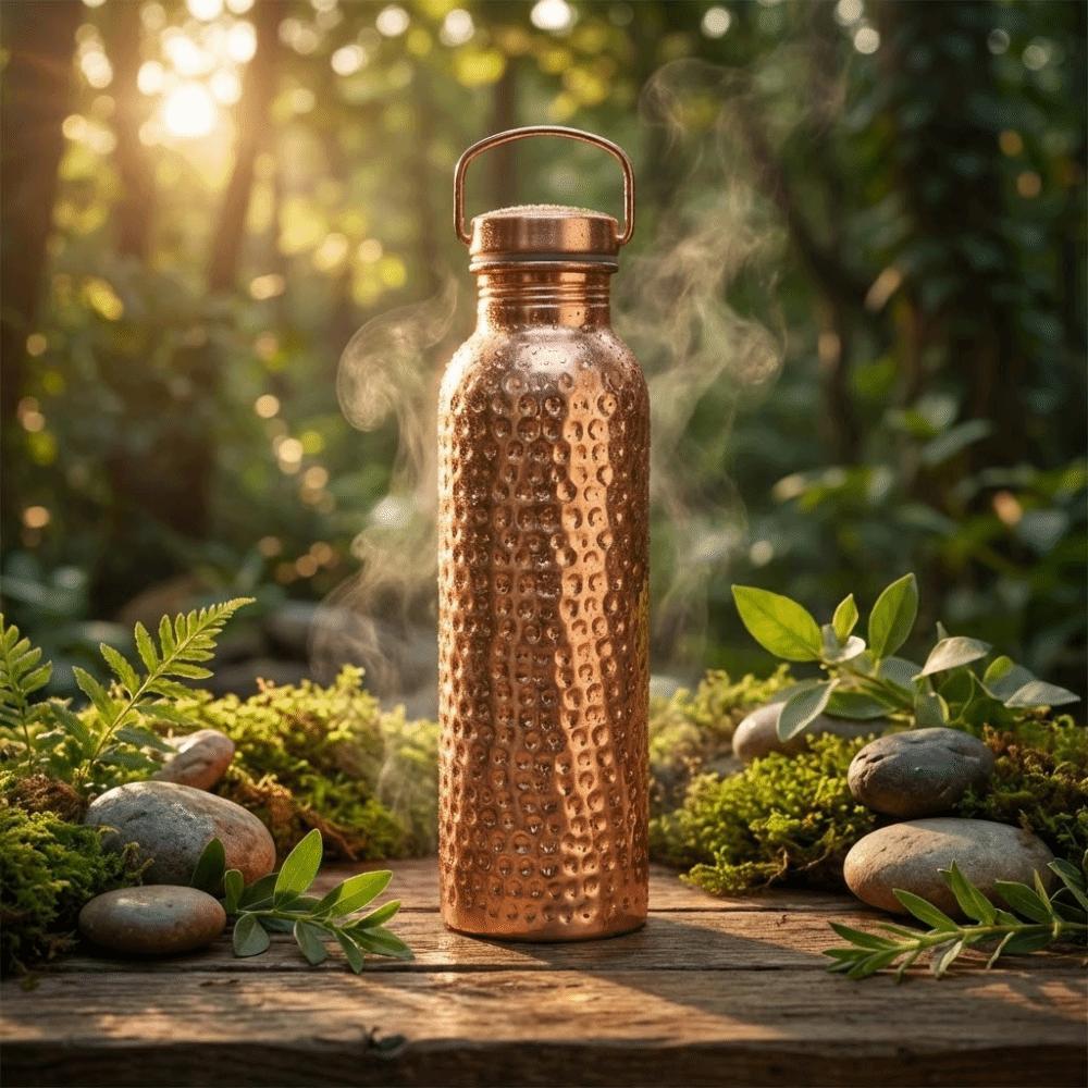 Portable Electroplated Copper Water Bottle 304 Stainless Steel Sports Water Bottle Outdoor Sports