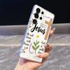 Чехол для телефона с иллюстрацией Иисуса и Креста для Samsung Galaxy S26 S25 S24 S23 S22 S21 S20 FE Plus Прозрачная TPU Защитная Крышка
