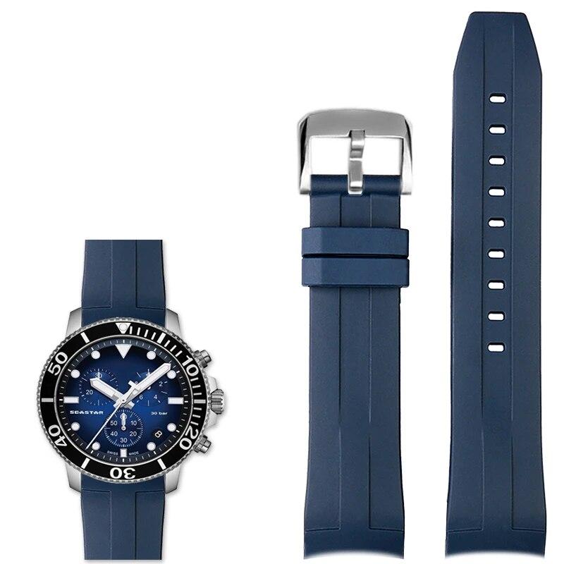 Резиновый ремешок для часов Tissot 1853 Starfish Diving T120, 22 мм, силиконовый ремешок с изогнутым концом, серия T120417A, мужской браслет на запястье