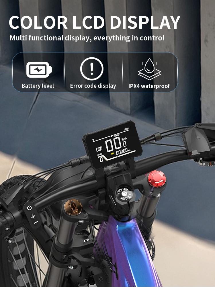 DUOTTS E26 electric bicycle, Samsung 48V 20Ah battery, full suspension system, 26-inch tires, maximum range 60-120 km.