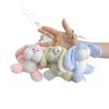 Cute Plush Doudou Rabbit Keychain Delightful Backpack Accessory With Colorful Chain