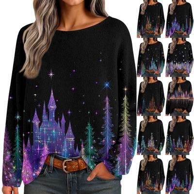 Женские осенние свитера с длинным рукавом, топы с принтом, пуловеры, свободная нарядная повседневная базовая одежда
