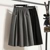 2024 Plus Size Women Skirts Spring Fashion Elastic Oversize Design Office Lady Long Skirt Elegant Pleated Skirt