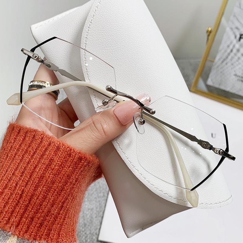 Myopia Glasses Women Anti-Blue Light Eye Glasses Men Anti-Radiation Rimless Nearsighted Eyewear Prescription Minus Eyeglasses