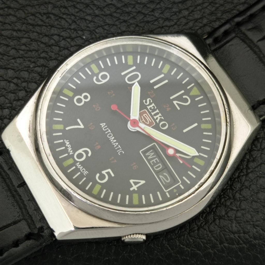 ВИНТАЖНЫЕ АВТОМАТИЧЕСКИЕ ЧАСЫ SEIKO 5 6349A ЯПОНИЯ МУЖСКИЕ ЧЕРНЫЙ ЦВЕТ ЦИФЕРБЛАТ a709505-1