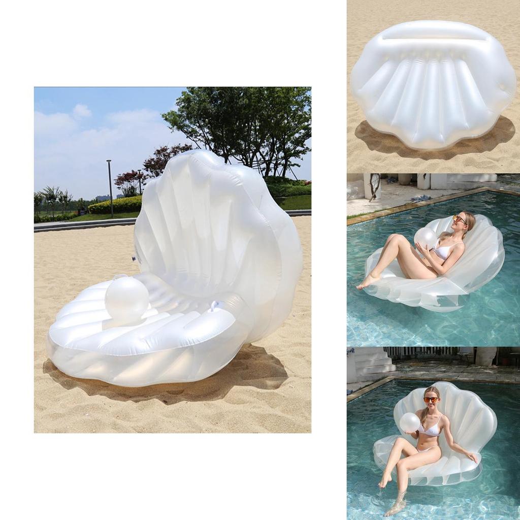 Stylish White Pearl Seashell Water Float Bed For Adults Pvc Material