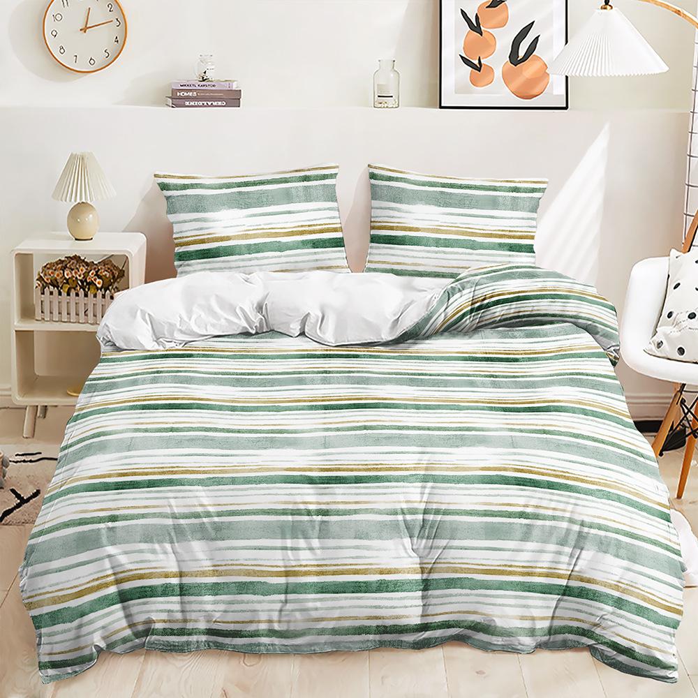 Quilt Cover Geometric Lines Modern Minimalist Style Digital Printing Three-Piece Bedding