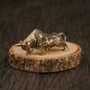 Decoration Brass Bull Figurine Desktop Ornament Abstract Animal Sculpture Miniature Zodiac Cattle