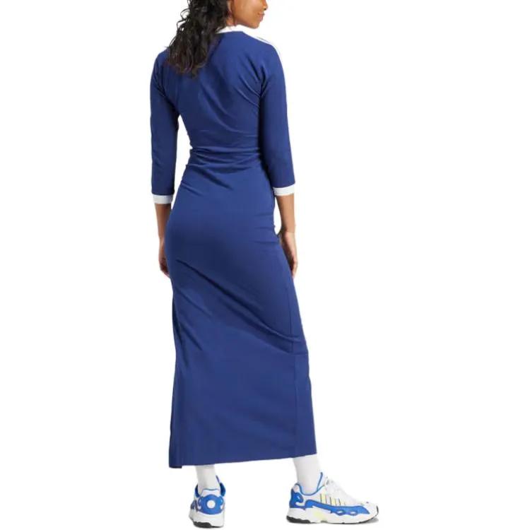 adidas originals Adicolor Classics 3-Stripes Maxi Dress Blue (Unisex) Short-Sleeved Dresses IP2987