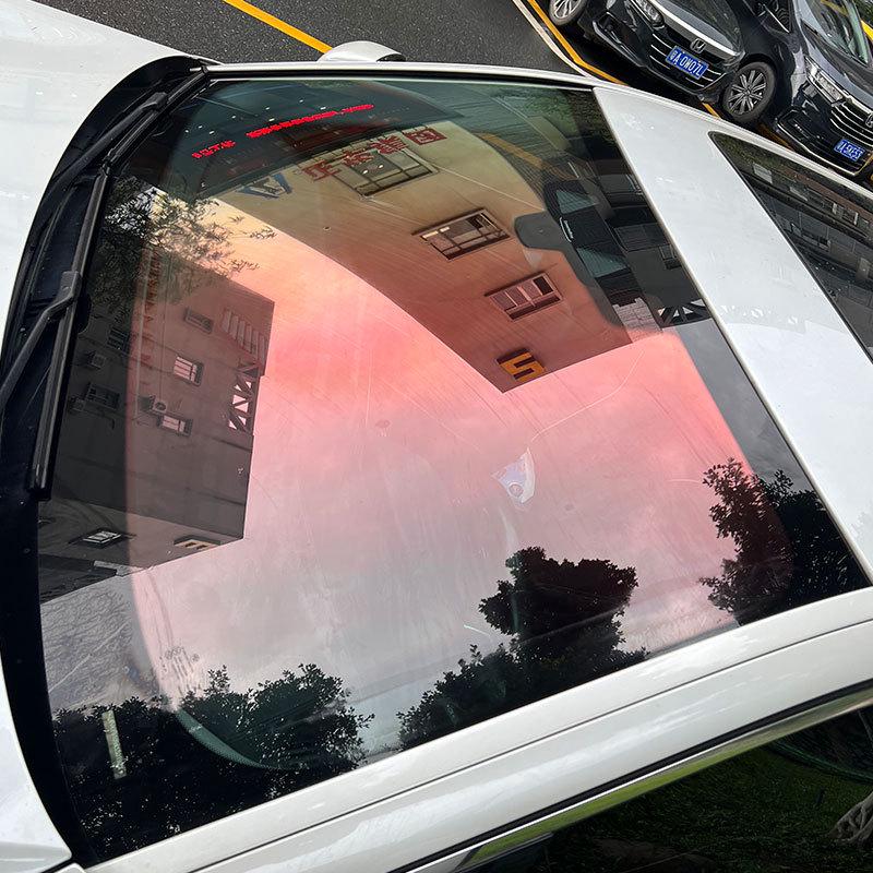Автомобильная пленка Rose Ghost Red, высокотемпературная, переливающаяся, с защитой от солнца - Взрывозащитный наноматериал до 99%