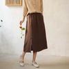 Женские винтажные юбки трапециевидной формы с эластичной резинкой на талии, весенние однотонные женские юбки на пуговицах в китайском стиле