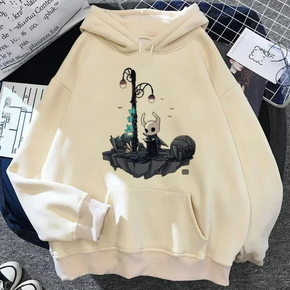 Худи с принтом Hollow Knight Мужское Женское Модное Оверсайз С длинным рукавом Пуловер Детские Худи Толстовка