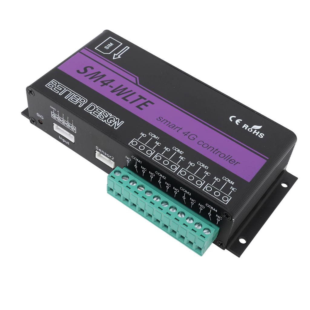 4-канальный 4G SMS-контроллер сигнализации 4G Контроллер доступа к мобильному телефону APP WEB Термопара PT100