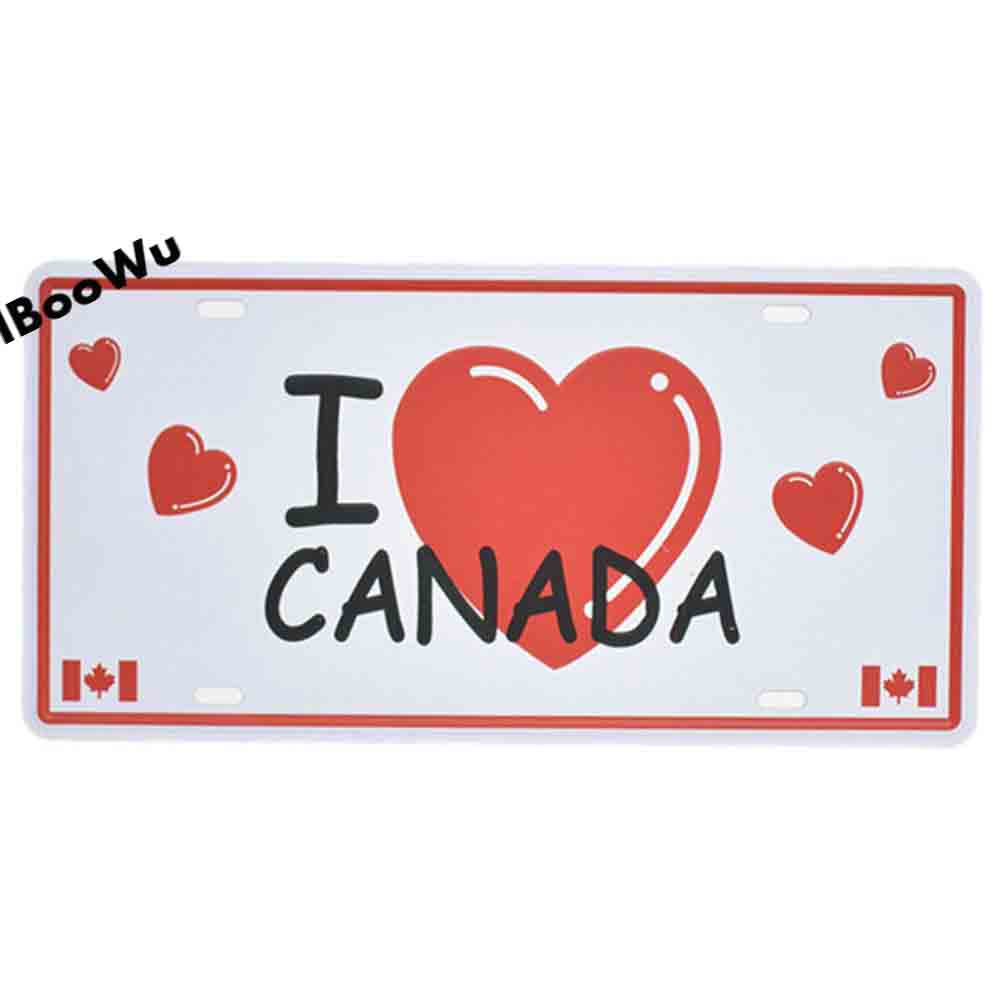 Worldwide Popular City License Plate Poster Vintage Wall Decor Canada/London/Brazil Metal Tin Sign Plaques Poster 15x30cm