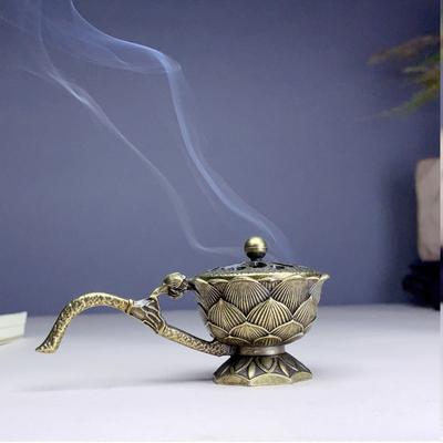 Курильница Zen Lotus с крышкой, 1 шт. — идеально подходит для студии йоги, домашнего декора и Рождества — включает в себя благовония из сандалового дерева и линейные благовония