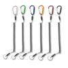 Outdoor Elastic Climbing Steel Wire Anti-lost Spring Rope Carabiner Lanyard Fishing String