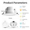 Умный светодиодный потолочный светильник Downlight с Wi-Fi и Bluetooth, работает с Alexa, Google, Yandex, с регулируемой яркостью, 5 Вт, 75-105 мм, 2,5 дюйма, 100-240 В