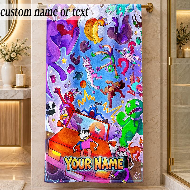 Beach TowelGarten of Banban Custom Name Text Personalized Soft Towel for Beach Pool Indoor Home Decor Gift