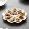 9.5 Inch Ceramic Dumplings Plate with Vinegar Saucer Chinese New High Aesthetic White Dividing Plates Solid Simple Tableware