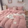 Pure Color Bed Linen and Duvet Cover Bedding Double Four-piece Suit