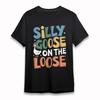 Men's Soft Comfy T-Shirt Goose Character Hat Fun Tee Black Cotton Short Oversize