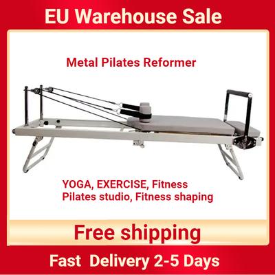 Складной пилатес-реформер с металлическим каркасом - Прочная машина для тренировки кора для йоги и пилатеса, Домашнее оборудование для упражнений