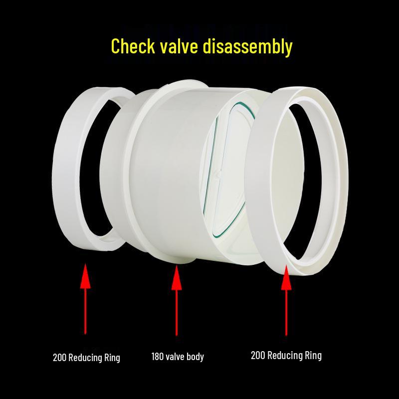 200 PVC Pipe Anti-Backflow Check Valve for Range Hood & Chimney