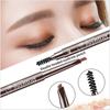 Five-color Optional Double-headed Eyebrow Pencil with Eyebrow Brush Triangle Tip Automatic Rotation Waterproof and Sweatproof 3D