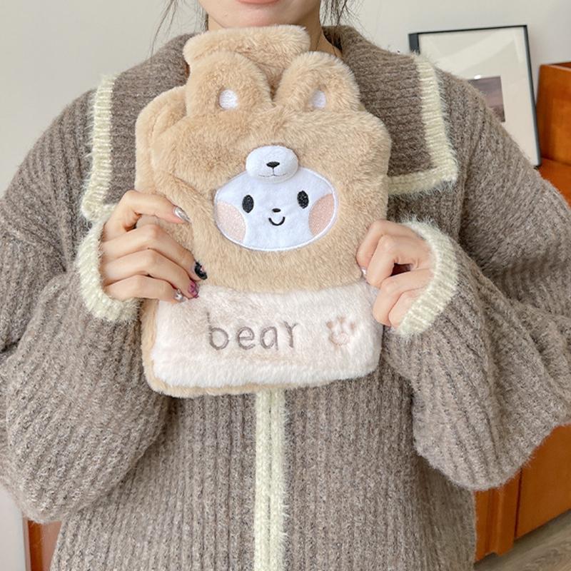 Милая новая плюшевая теплая сумка с грелкой для впрыска воды, утолщенная взрывобезопасная ПВХ-отсоединяемая моющаяся теплая сумка для воды