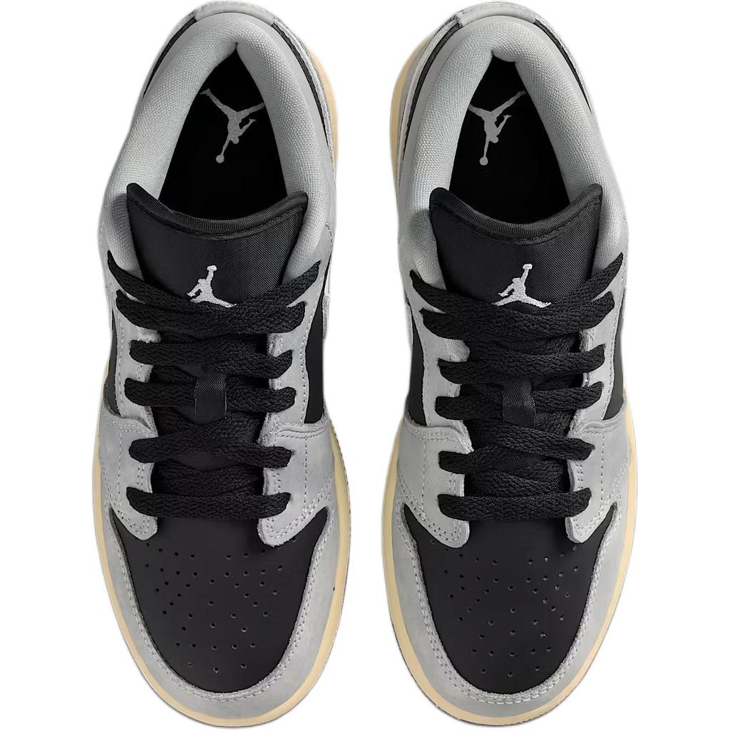 Jordan Air 1 Low SE Удобные Универсальные Низкие Детские Кроссовки Унисекс Кроссовки Черный Серый HQ2021-012