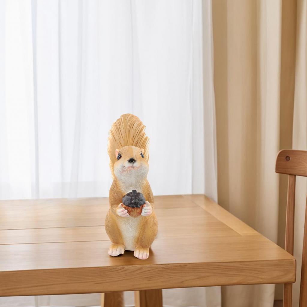 Adorable Animal Garden Decoration Squirrel Statue Lifelike Design