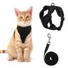 Кошачья шлейка и поводок для прогулок, регулируемый, устойчивый к побегу, жилет для котят, шлейка со светоотражающими полосками для котят средних и больших размеров