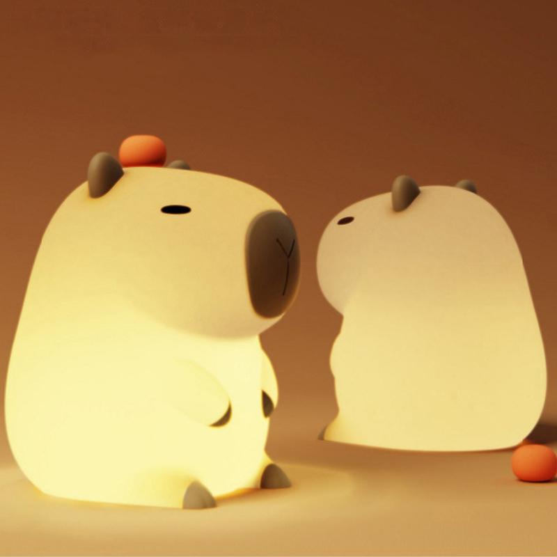 Новый детский ночник Capybara, силиконовый, безопасный, перезаряжаемый, светодиодный, подвесной светильник, небольшой подарок