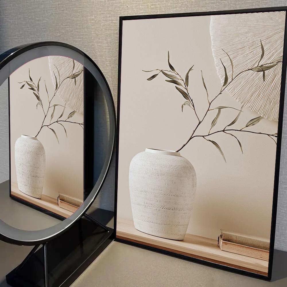 1 шт. Винтажное минималистичное настенное искусство Италия Оливковое дерево в вазе Плакат Самоклеящаяся художественная водонепроницаемая бумажная наклейка Декор для стен