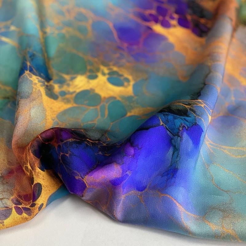 145x100cm Faux Silk Cotton Fabric Colorful blue Summer Silky Soft Material Dress Qipao Rayon DIY Craft Sewing Clothing Supplies
